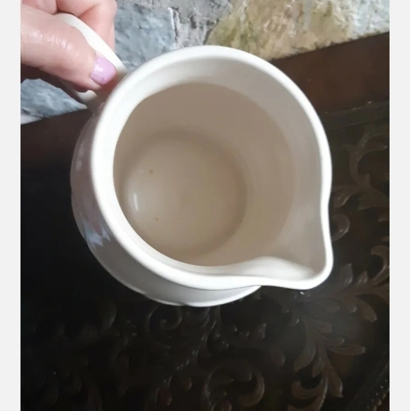 Longaberger POTTERY Woven Traditions  heritage green JUG PITCHER green trim 6" - Picture 6 of 7